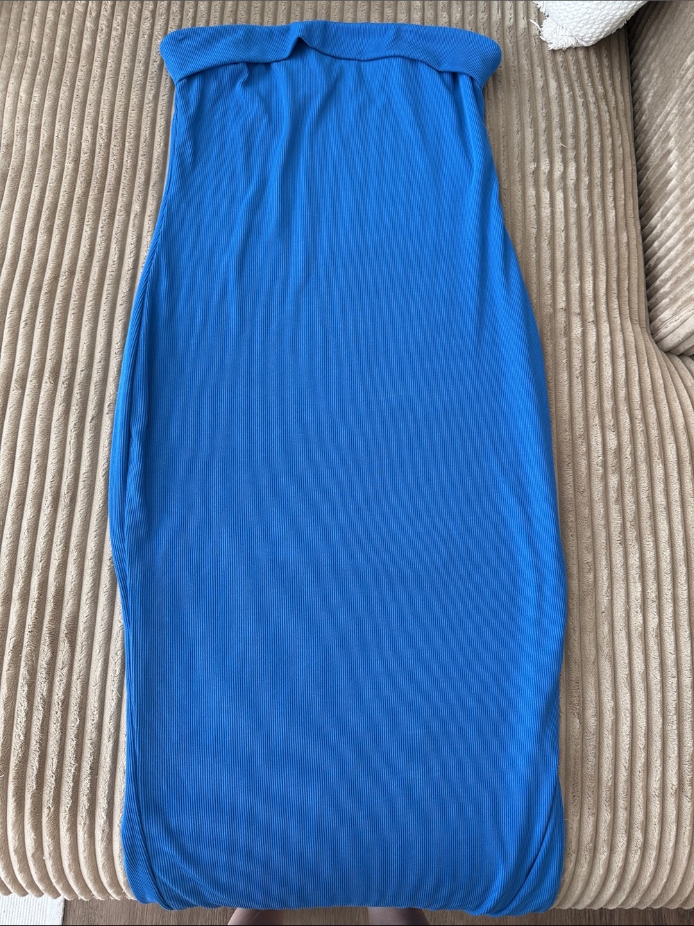 Bright Blue Strapless Bodycon Dress